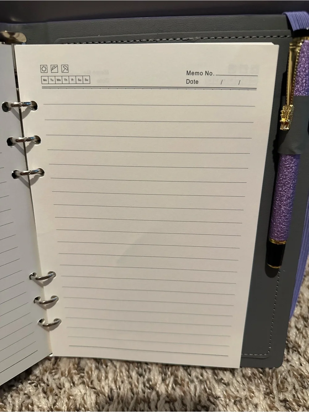 Purple Hardcover Notebook with Elastic Band